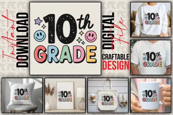 10th Grade PNG Teacher Back to School PN Design Assets