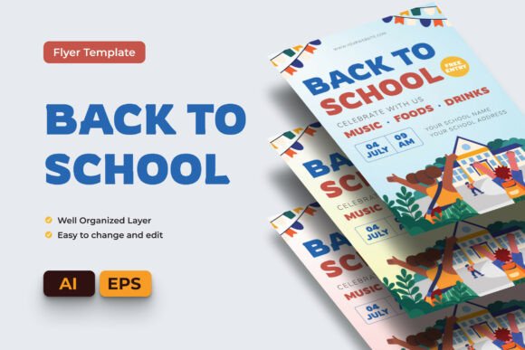 Back to School Event Flyer Template for Community