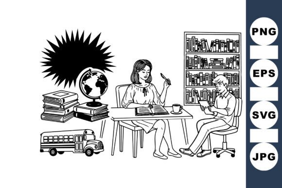 Back to School Study Clipart: Educational Design Assets