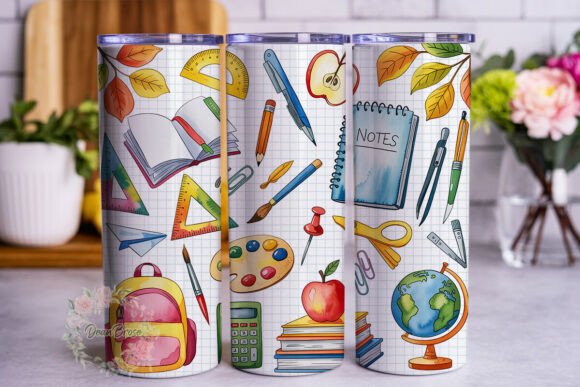 Back to School Watercolor Art Tumbler: A Strategic Tool for Visual Branding and Personal Expression