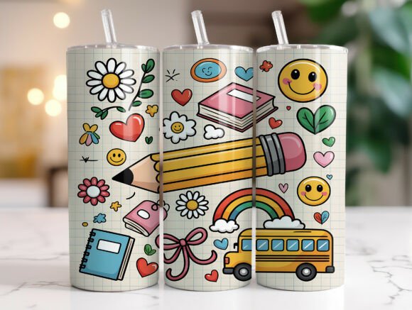 Cute Back to School 20 Oz Tumbler Wrap