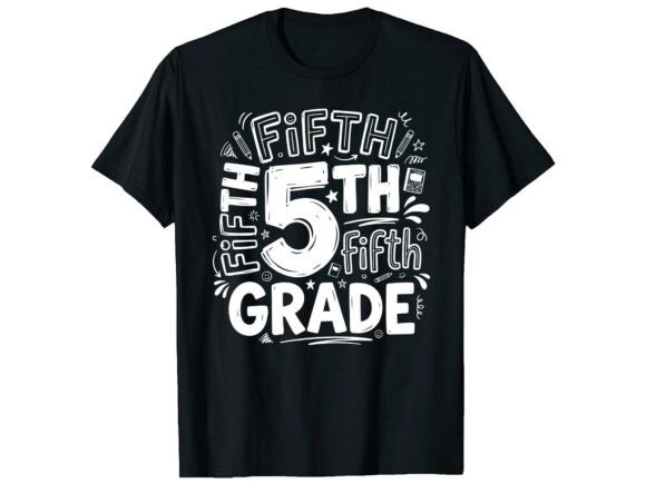 Fifth Grade Fun Back to School T-Shirt Design