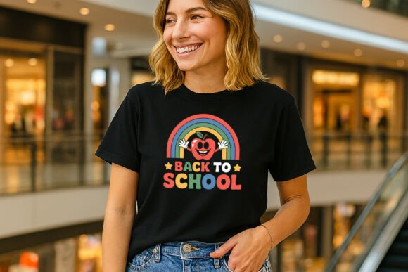 Retro Back to School PNG – Cute Apple Ra