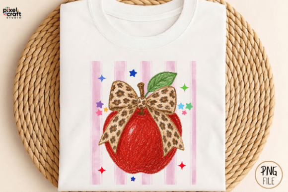 Step Into the Classroom with High-Energy Preppy Charm: The Ultimate Leopard Print Apple Bow Design